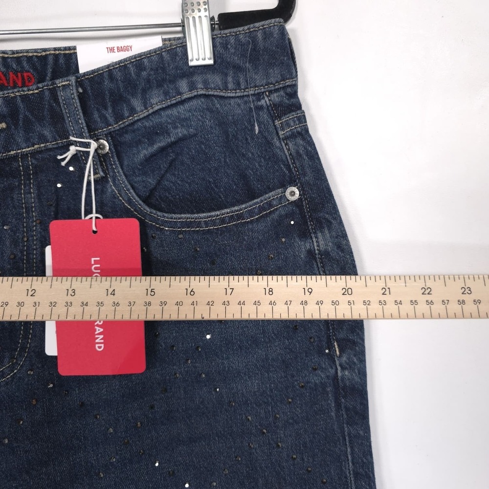 LUCKY & BRAND Womens New Jeans THE BAGGY 10/30R Rhinestone Comfort Blue - Picture 8 of 16